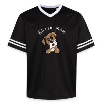 Boxer allemand maman chiens cadeau pour maman - T-shirt de foot unisexe en mesh - noir/blanc - Devant - AI Model Female 172 light (172cm) & AI Model Male 185 light (185cm)