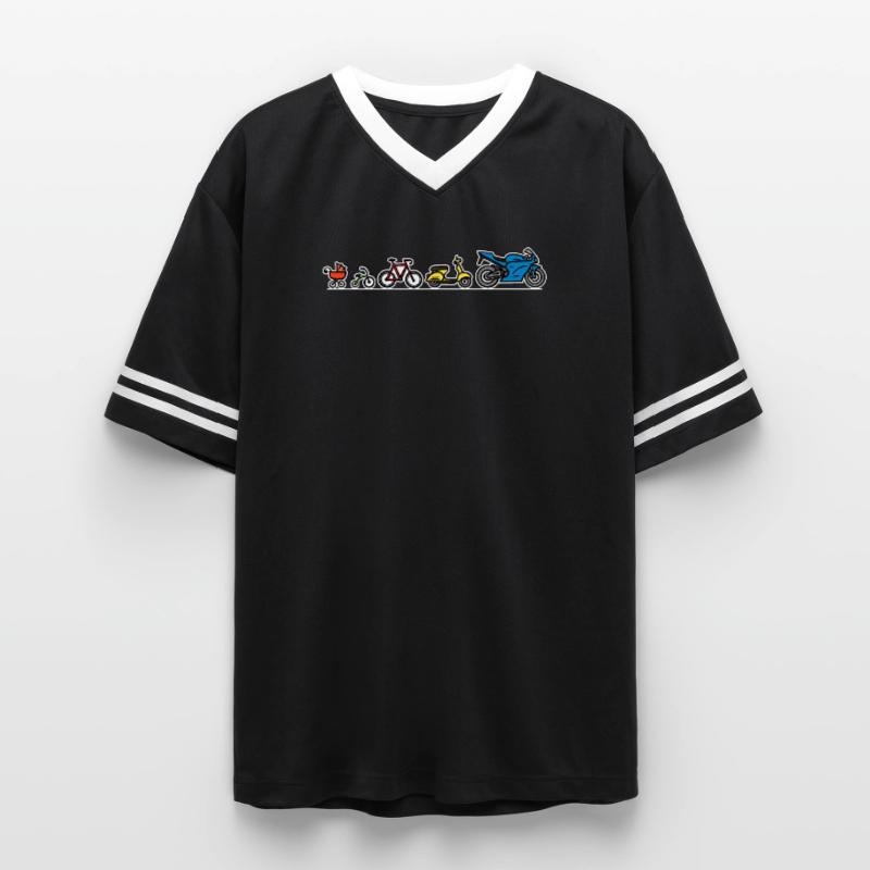 Biker evolution motorcycle development progress Unisex Football Style Mesh T-Shirt
