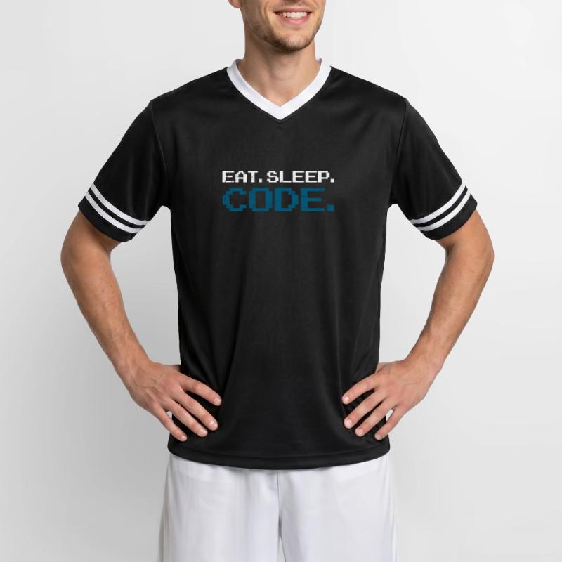 Code de programmation informatique T-shirt de foot unisexe en mesh
