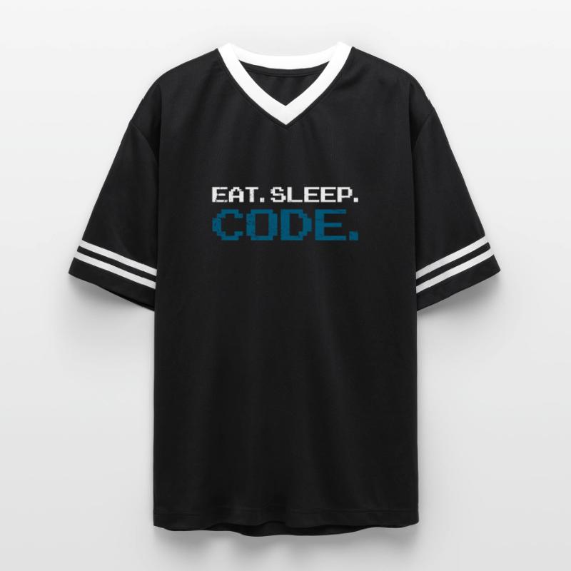 Code de programmation informatique T-shirt de foot unisexe en mesh