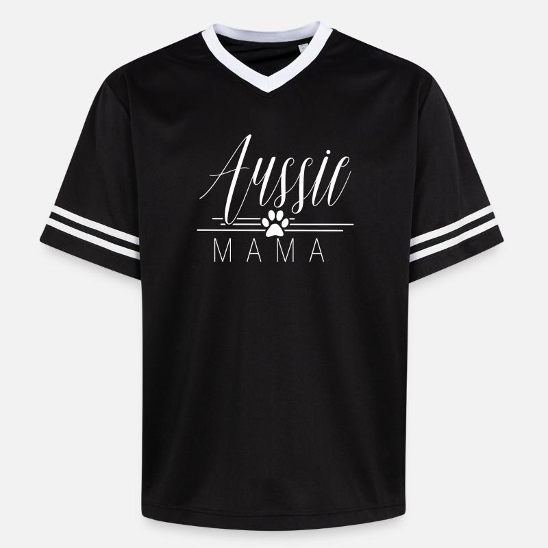 Australien Shepherd Aussie Mama - T-shirt de foot unisexe en mesh - noir/blanc