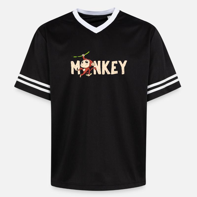 Singe Primate Singe - T-shirt de foot unisexe en mesh - noir/blanc