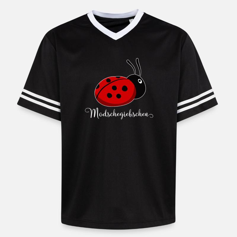 Modschegiebchen Marienkäfer Sächsisch Geschenkidee - Unisex Football Style Mesh T-Shirt - Schwarz/Weiß