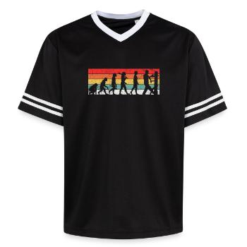 Wing Chun Kung Fu Evolution - Unisex Football Style Mesh T-Shirt - Schwarz/Weiß - Vorne - AI Model Female 172 light (172cm) & AI Model Male 185 light (185cm)