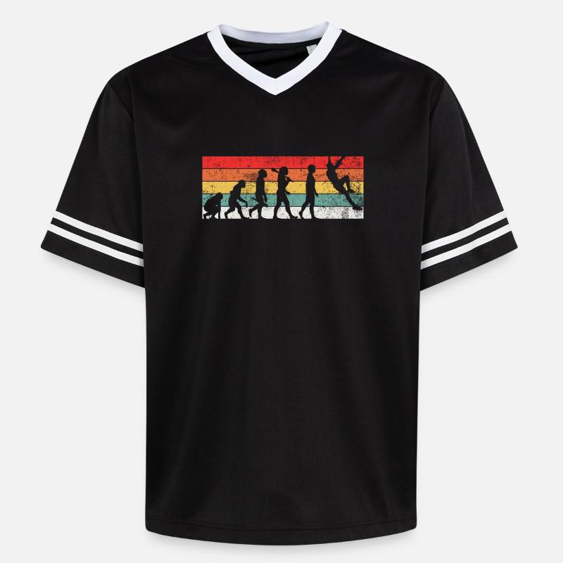 Kletterer Evolution - Unisex Football Style Mesh T-Shirt - Schwarz/Weiß
