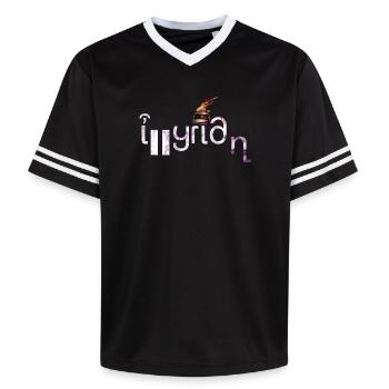 Illyrien - T-shirt de foot unisexe en mesh - noir/blanc - Devant - AI Model Female 172 light (172cm) & AI Model Male 185 light (185cm)