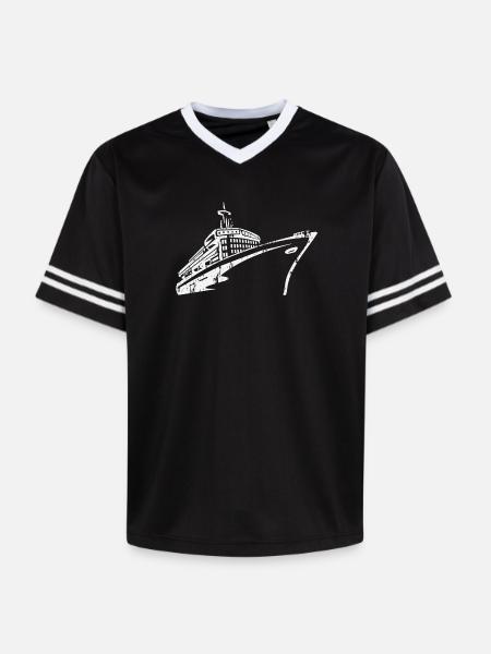 Cruise Ship Cruise Ship Luxury - Unisex Football Style Mesh T-Shirt - black/white