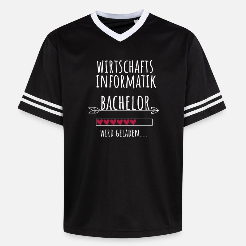 Wirtschaftsinformatik Studium Student Geschenk - Unisex Football Style Mesh T-Shirt - Schwarz/Weiß