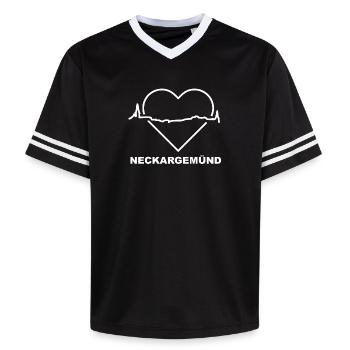 Neckargemünd - Battement de cœur - T-shirt de foot unisexe en mesh - noir/blanc - Devant - AI Model Female 172 light (172cm) & AI Model Male 185 light (185cm)