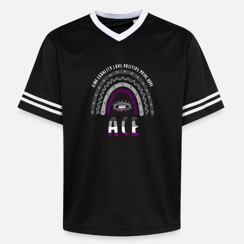 Boho Rainbow Ace Pride - T-shirt de foot unisexe en mesh - noir/blanc