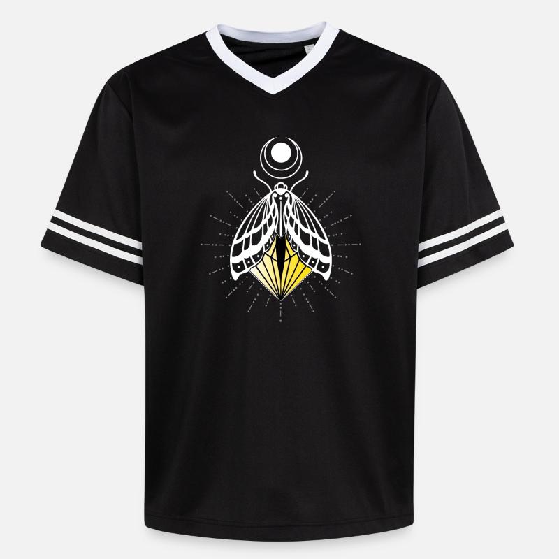 Firefly Moth Moth Moth - Unisex Football Style Mesh T-Shirt - black/white