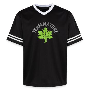 équipe nature Feuille Symbole vert Logo icône Arbre forestier - T-shirt de foot unisexe en mesh - noir/blanc - Devant - AI Model Female 172 light (172cm) & AI Model Male 185 light (185cm)
