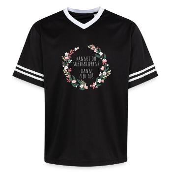 Kannst Du Subtrahieren Dann Zieh Ab Mathelehrer - Unisex Football Style Mesh T-Shirt - Schwarz/Weiß - Vorne - AI Model Female 172 light (172cm) & AI Model Male 185 light (185cm)