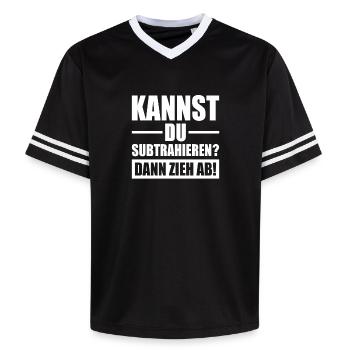 Kannst Du Subtrahieren Dann Zieh Ab Mathelehrer - Unisex Football Style Mesh T-Shirt - Schwarz/Weiß - Vorne - AI Model Female 172 light (172cm) & AI Model Male 185 light (185cm)