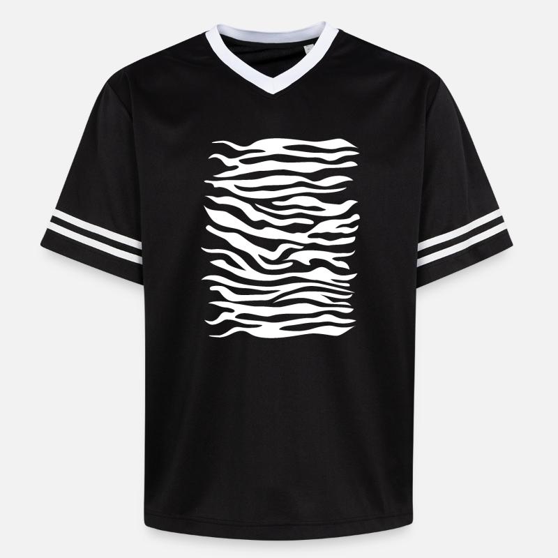 Zebra pattern white - Unisex Football Style Mesh T-Shirt - black/white