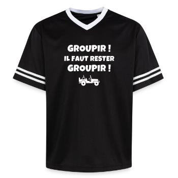 septième compagnie, 7ème compagnie, film culte - T-shirt de foot unisexe en mesh - noir/blanc - Devant - AI Model Female 172 light (172cm) & AI Model Male 185 light (185cm)