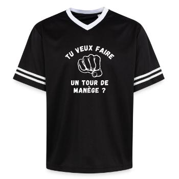 bagarre, boxe, boxeur - T-shirt de foot unisexe en mesh - noir/blanc - Devant - AI Model Female 172 light (172cm) & AI Model Male 185 light (185cm)