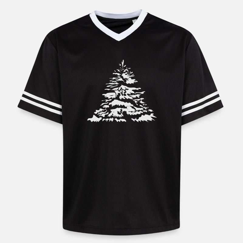 schneebedeckter Christbaum oder Tannenbaum - Unisex Football Style Mesh T-Shirt - Schwarz/Weiß
