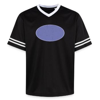 Ovaler Background Hintergrund schmutzig violett - Unisex Football Style Mesh T-Shirt - Schwarz/Weiß - Vorne - AI Model Female 172 light (172cm) & AI Model Male 185 light (185cm)