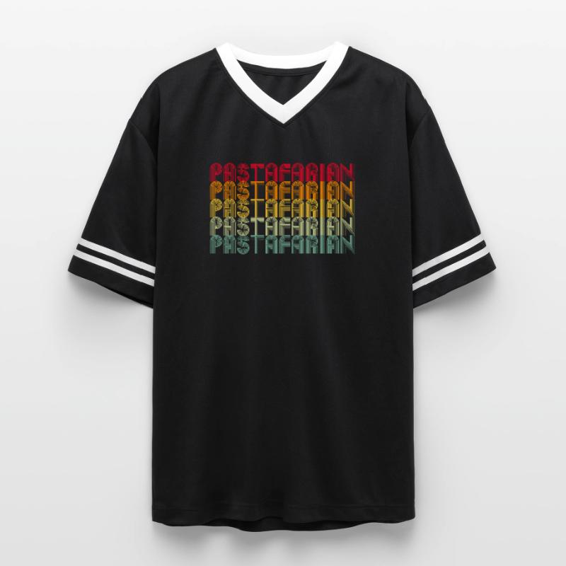 Rainbow Font Stack Pattern Unisex Football Style Mesh T-Shirt