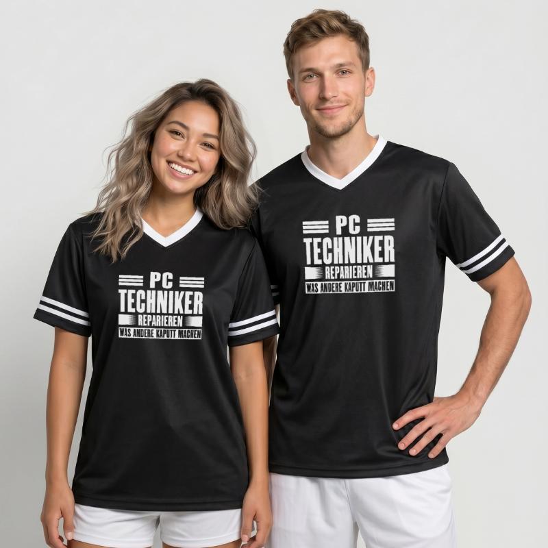 Service Technician Support Solution Devis Service PC T-shirt de foot unisexe en mesh