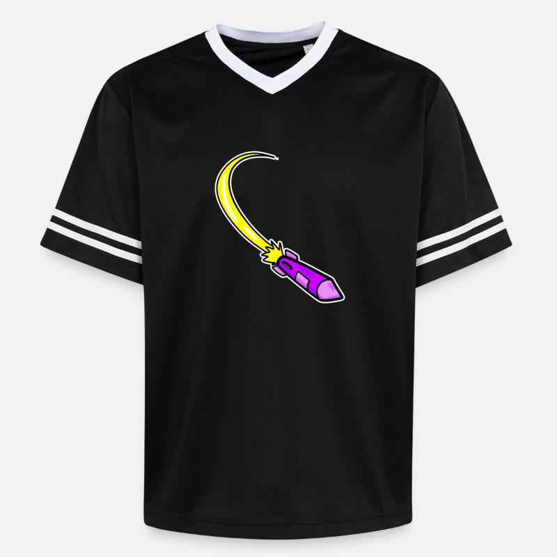 Fusée violette - T-shirt de foot unisexe en mesh - noir/blanc