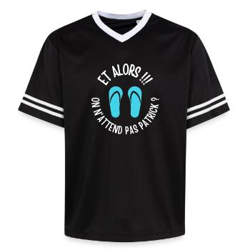 camping, fan de camping, film culte - T-shirt de foot unisexe en mesh - noir/blanc - Devant - AI Model Female 172 light (172cm) & AI Model Male 185 light (185cm)