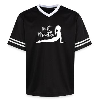 Idée cadeau de yoga - Namaste - T-shirt de foot unisexe en mesh - noir/blanc - Devant - AI Model Female 172 light (172cm) & AI Model Male 185 light (185cm)