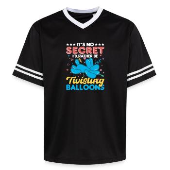 Balloon Twisting Design - Unisex Football Style Mesh T-Shirt - black/white - Front - AI Model Female 172 light (172cm) & AI Model Male 185 light (185cm)