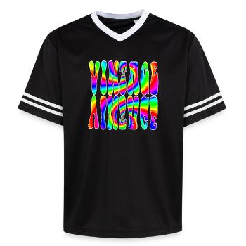 VINTAGE - Unisex Football Style Mesh T-Shirt - black/white - Front - AI Model Female 172 light (172cm) & AI Model Male 185 light (185cm)