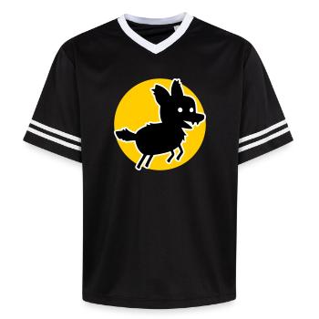 Wolf – Wildes Naturmotiv & Tierschutz Statement - Unisex Football Style Mesh T-Shirt - Schwarz/Weiß - Vorne - AI Model Female 172 light (172cm) & AI Model Male 185 light (185cm)