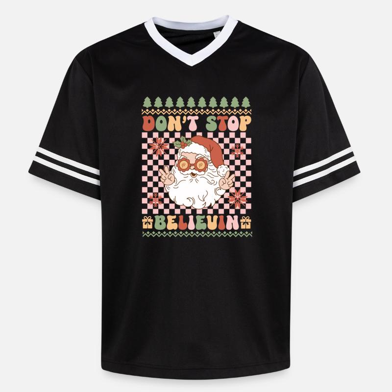 Pull de Noël moche - T-shirt de foot unisexe en mesh - noir/blanc
