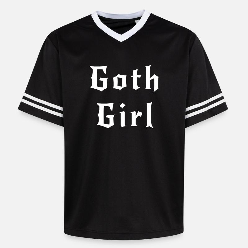 Gothic-Mädchen, Geschenk für Gothic-Mädchen oder -Frau - Unisex Football Style Mesh T-Shirt - Schwarz/Weiß