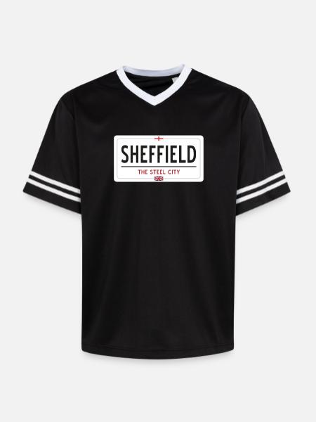 Sheffield town sign - Unisex Football Style Mesh T-Shirt - black/white