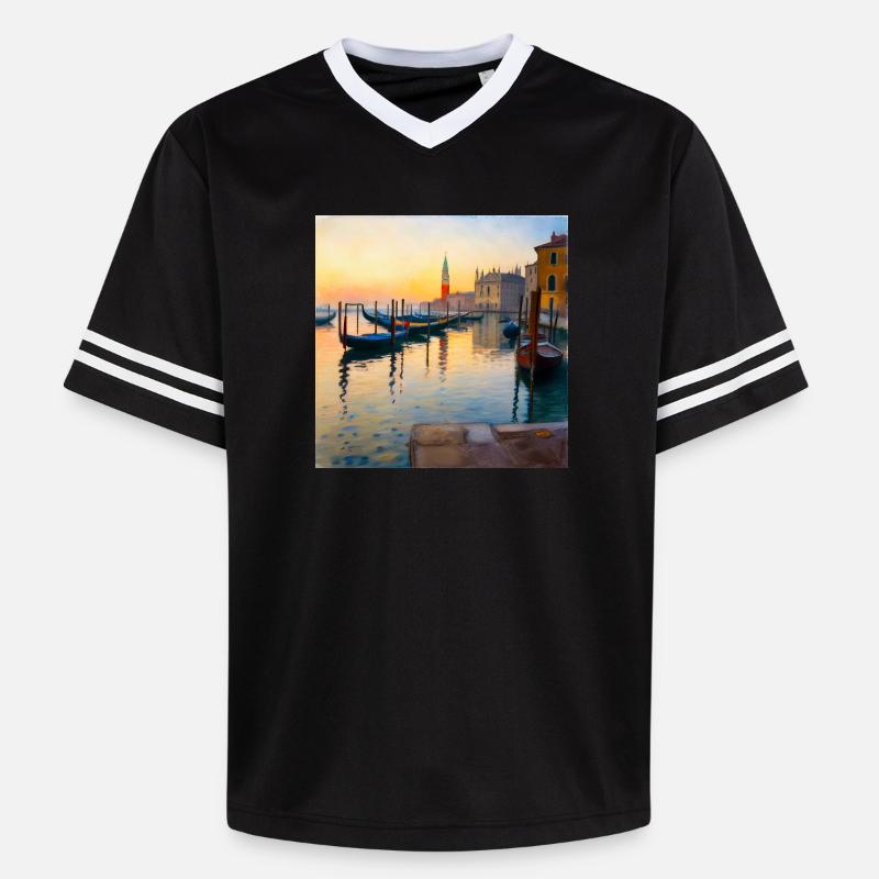 Venise - T-shirt de foot unisexe en mesh - noir/blanc