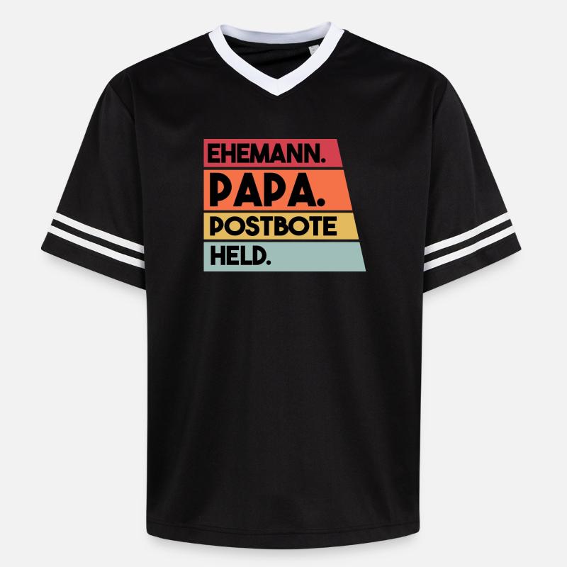 Ehemann Papa Beruf Postbote Held - Unisex Football Style Mesh T-Shirt - Schwarz/Weiß