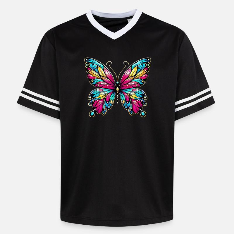 Papillon - T-shirt de foot unisexe en mesh - noir/blanc