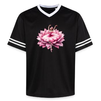 Balletttänzerin mit Tutu - Unisex Football Style Mesh T-Shirt - Schwarz/Weiß - Vorne - AI Model Female 172 light (172cm) & AI Model Male 185 light (185cm)
