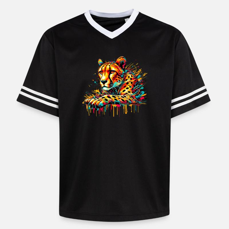 Guépard - T-shirt de foot unisexe en mesh - noir/blanc
