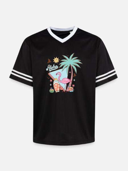 Aloha Été - T-shirt de foot unisexe en mesh - noir/blanc