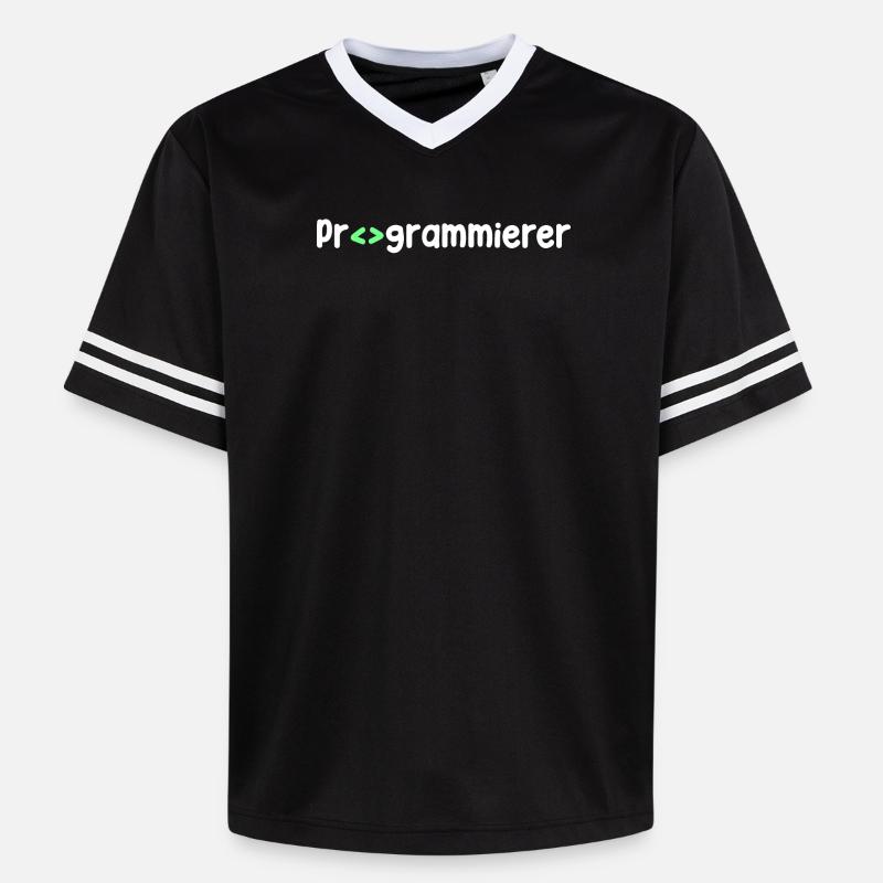 Programmierer Computerfreak Skripting Code Nerd - Unisex Football Style Mesh T-Shirt - Schwarz/Weiß