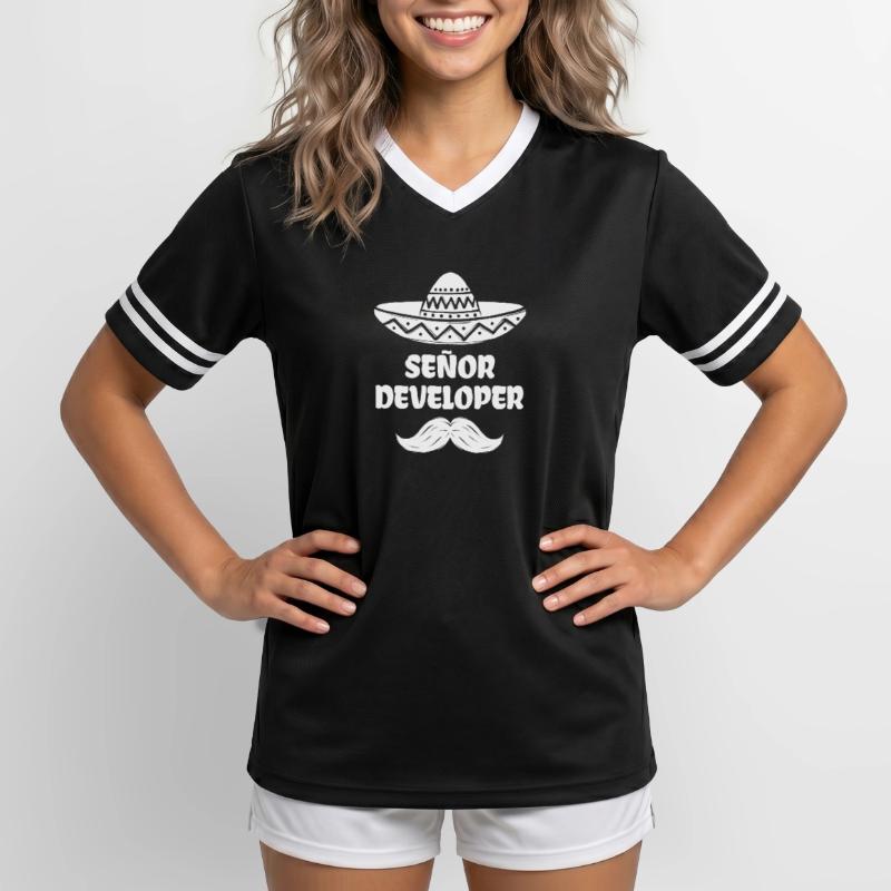 Developer Statement Code Computer Science Geek Scripting Unisex Football Style Mesh T-Shirt