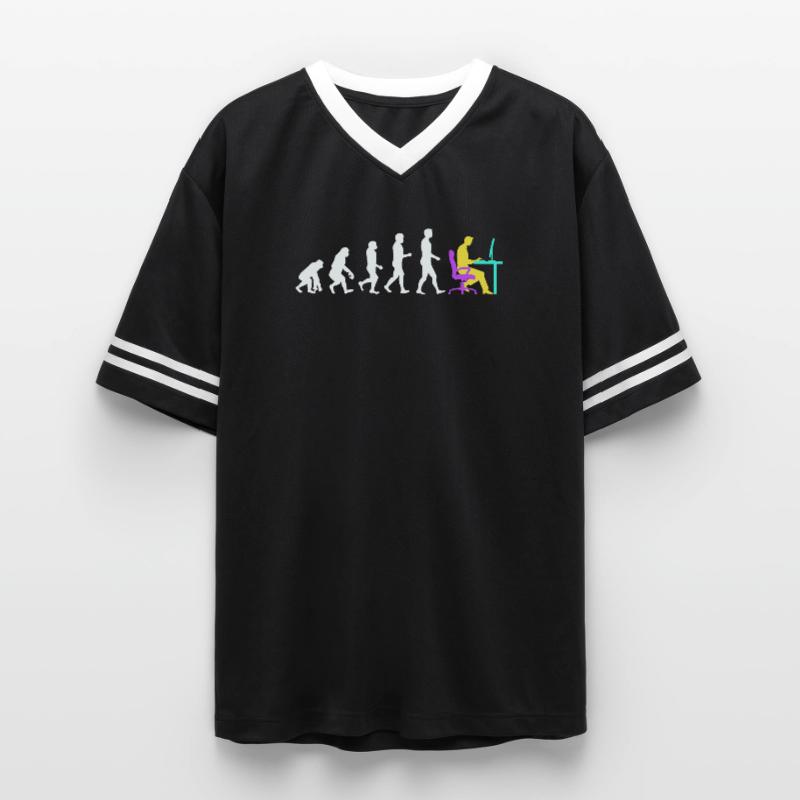 Developer Evolution Computergeek Open Source Unisex Football Style Mesh T-Shirt