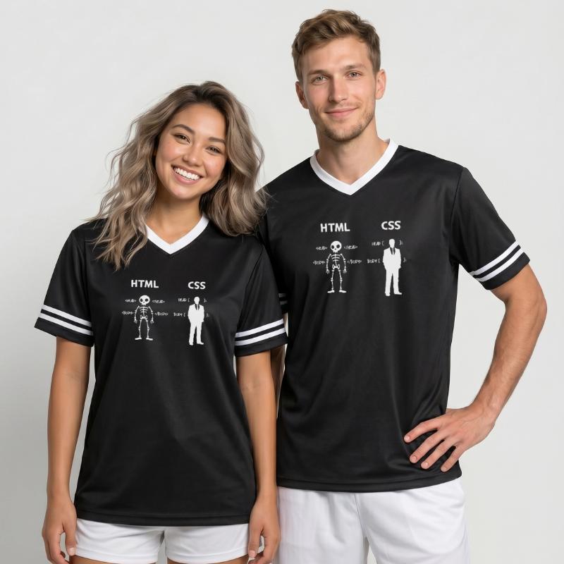 Code Css C++ Php Java Développeur Code Scripting T-shirt de foot unisexe en mesh