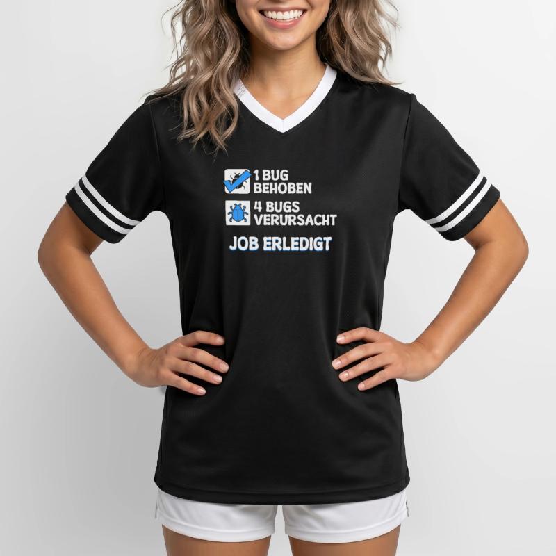 Developer Coden Skripting Bugs Debug Bugfixing Unisex Football Style Mesh T-Shirt