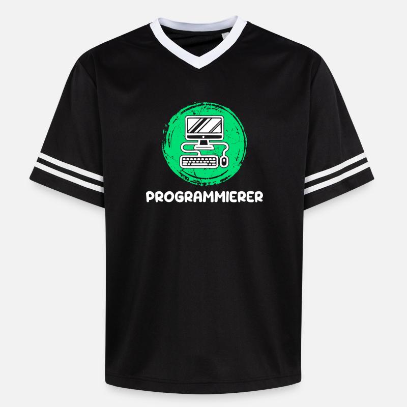 Computerfreak Skripting Developer Programmierer - Unisex Football Style Mesh T-Shirt - Schwarz/Weiß