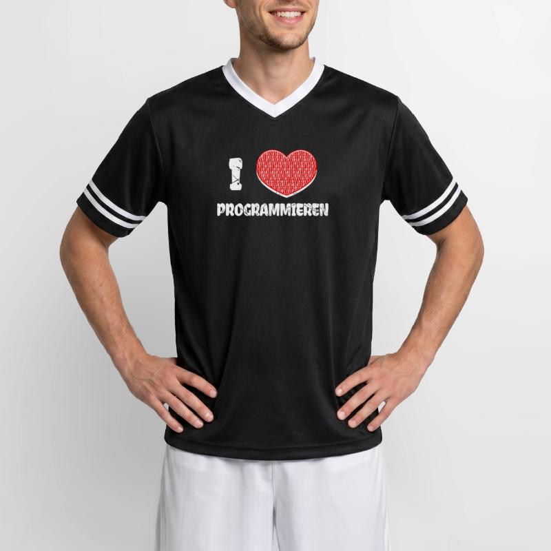 Developer Heart Programmer Statement Computer Science Unisex Football Style Mesh T-Shirt