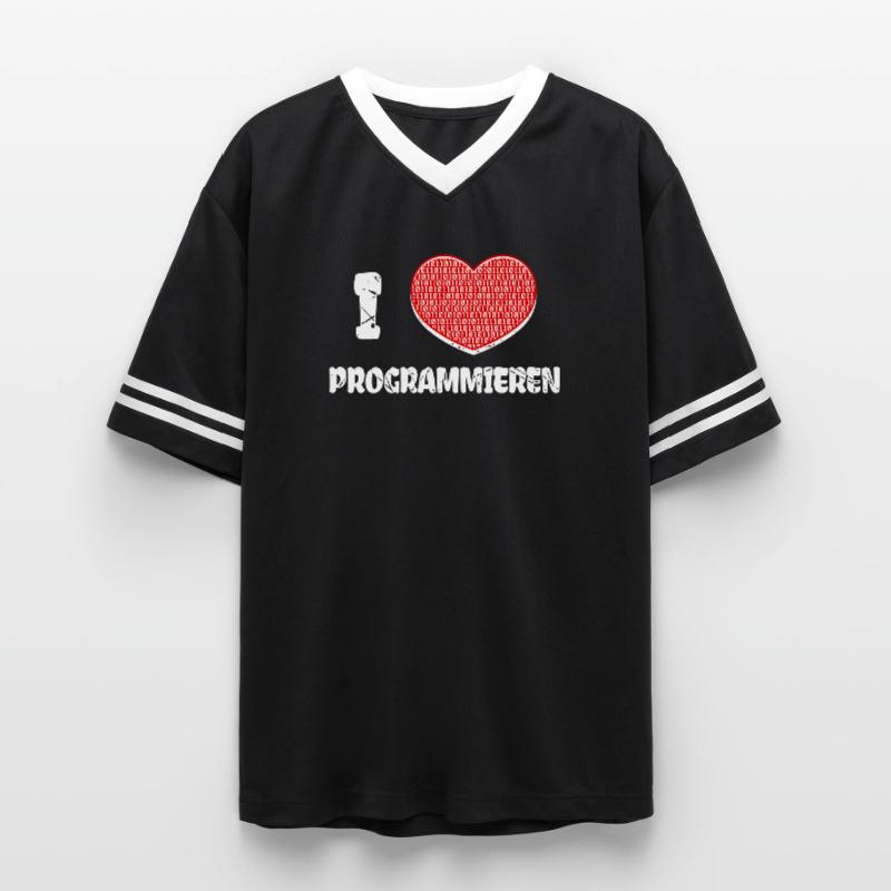 Developer Herz Programmierer Statement Informatik Unisex Football Style Mesh T-Shirt