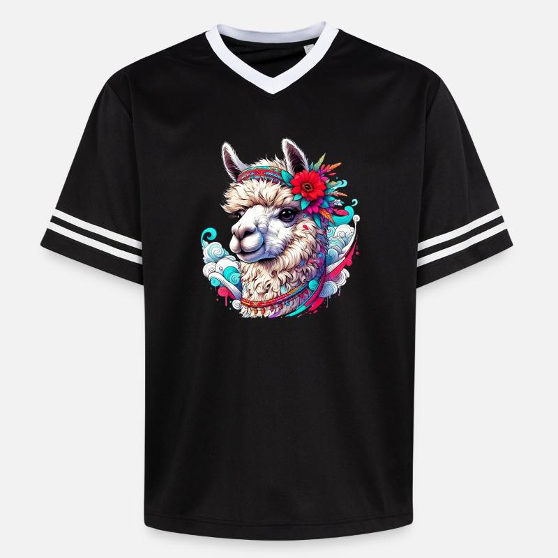 Alpaga - Unisex Football Style Mesh T-Shirt - noir/blanc