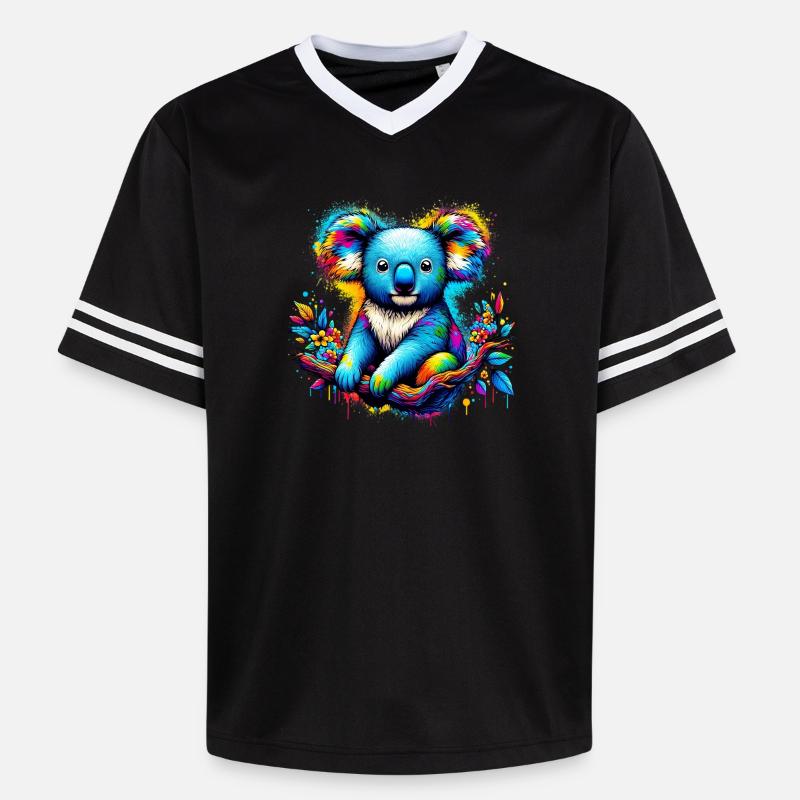 Koala - Unisex Football Style Mesh T-Shirt - black/white
